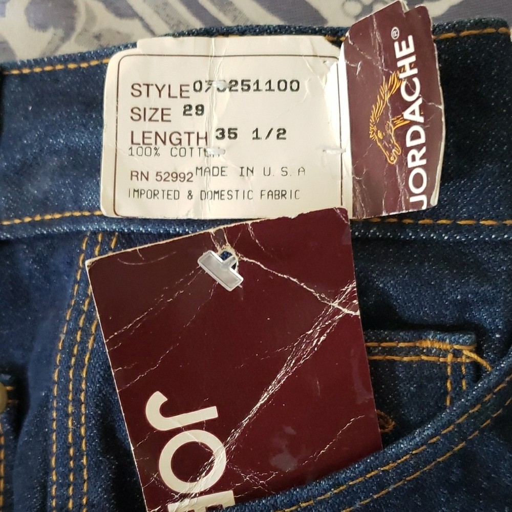 Jordache Blue Denim Jeans with Contrast Stitching and Brand Tag MEN OR WOMEN